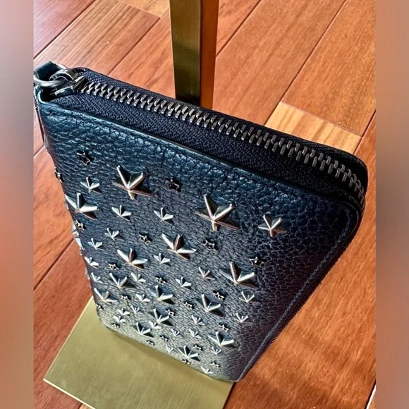 Jimmy Choo Filipa Star-Studded Zip-Around Long Leather Wallet - Picture 4 of 13